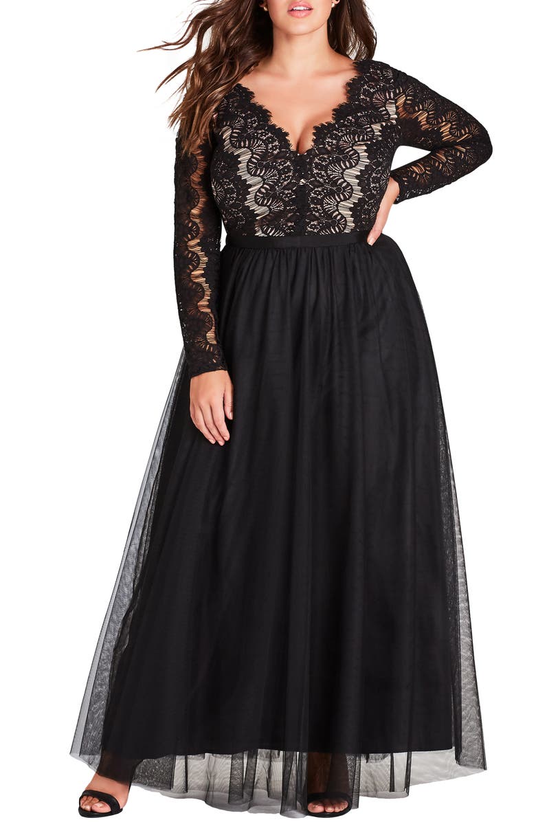 City Chic Rare Beauty Maxi Dress, Main, color, 