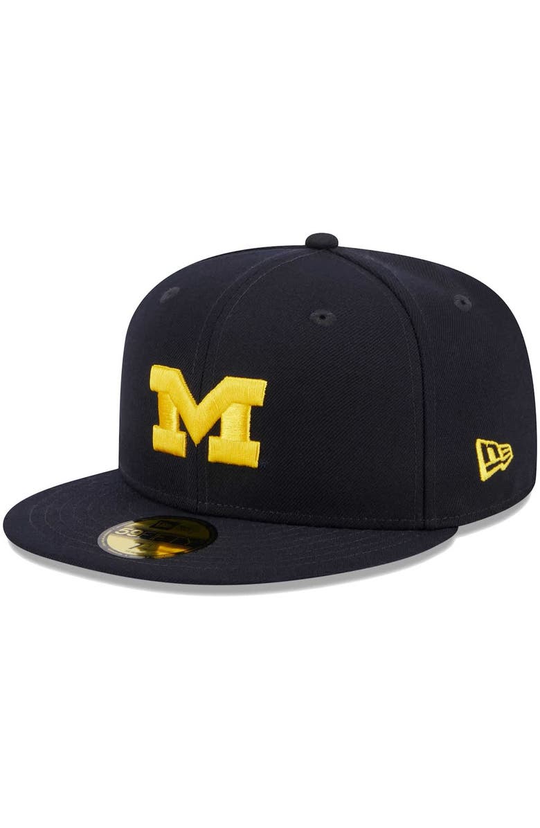 New Era Men's New Era Navy Michigan Wolverines 59FIFTY Fitted Hat, Alternate, color, 