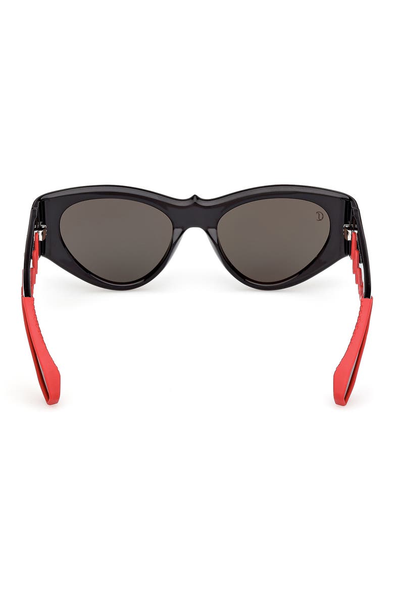 54mm Loubishark Cat Eye Sunglasses, Alternate, color, BLACK FRAME WITH ZEISS LENS IN SMOKE GREY WITH RED FLASH