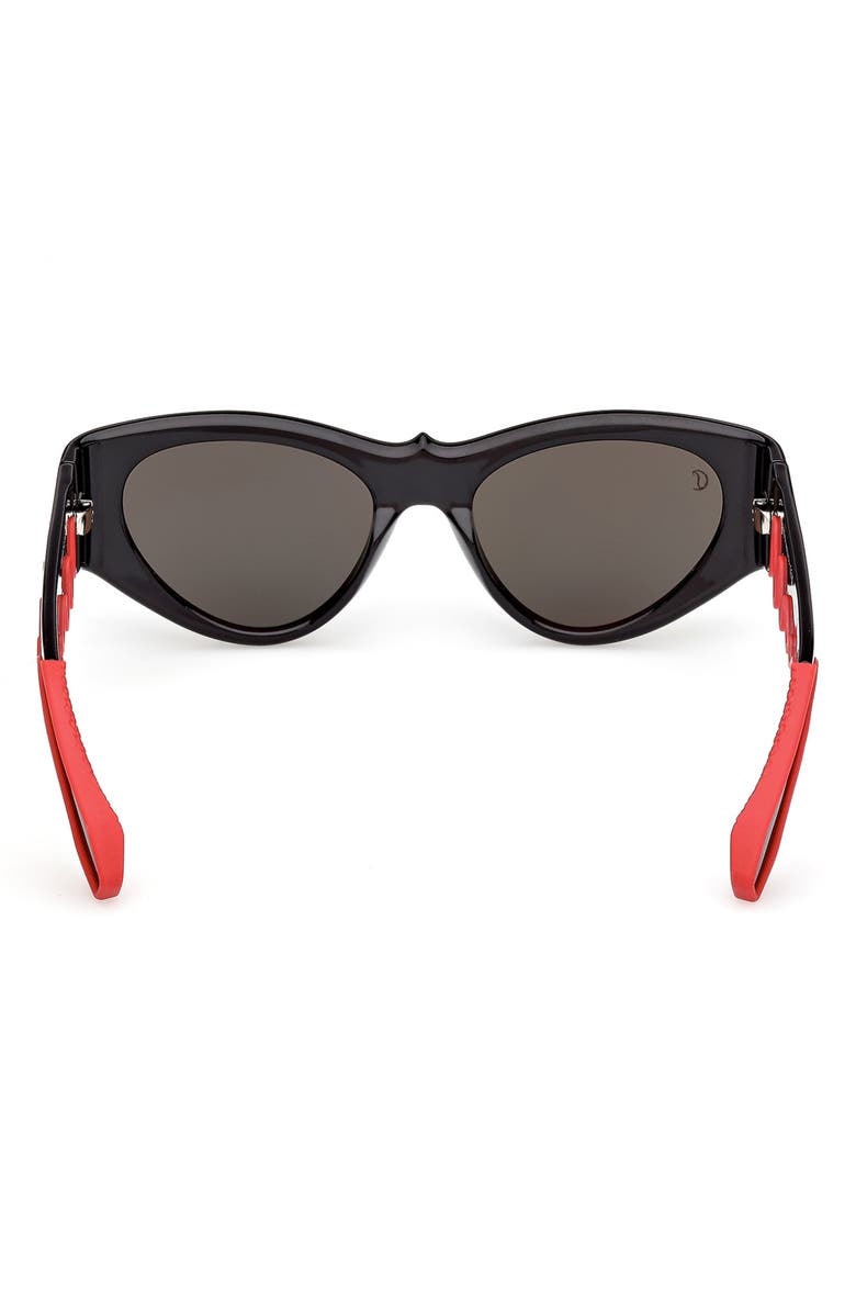 Christian Louboutin 54mm Loubishark Cat Eye Sunglasses, Alternate, color, Black/ Smoke Grey/ Red Flash