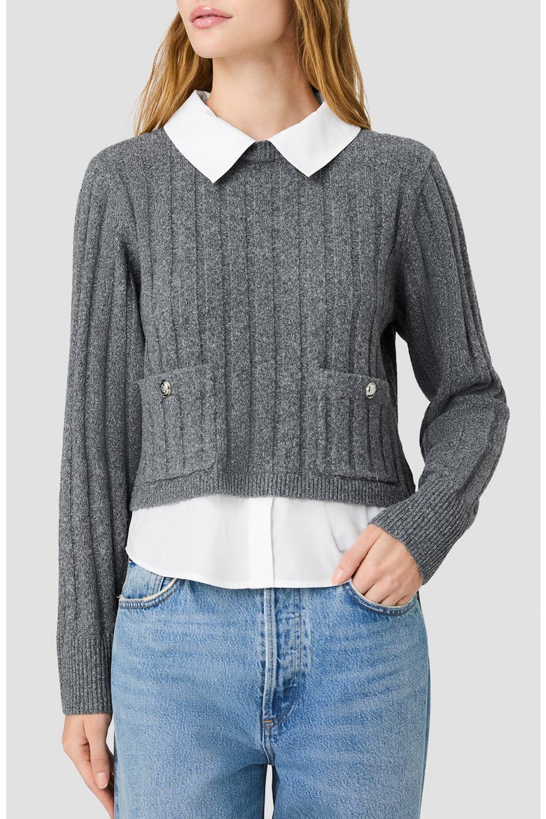 Aleyna Collared Pullover Sweater, Main, color, STONE HEATHER GREY