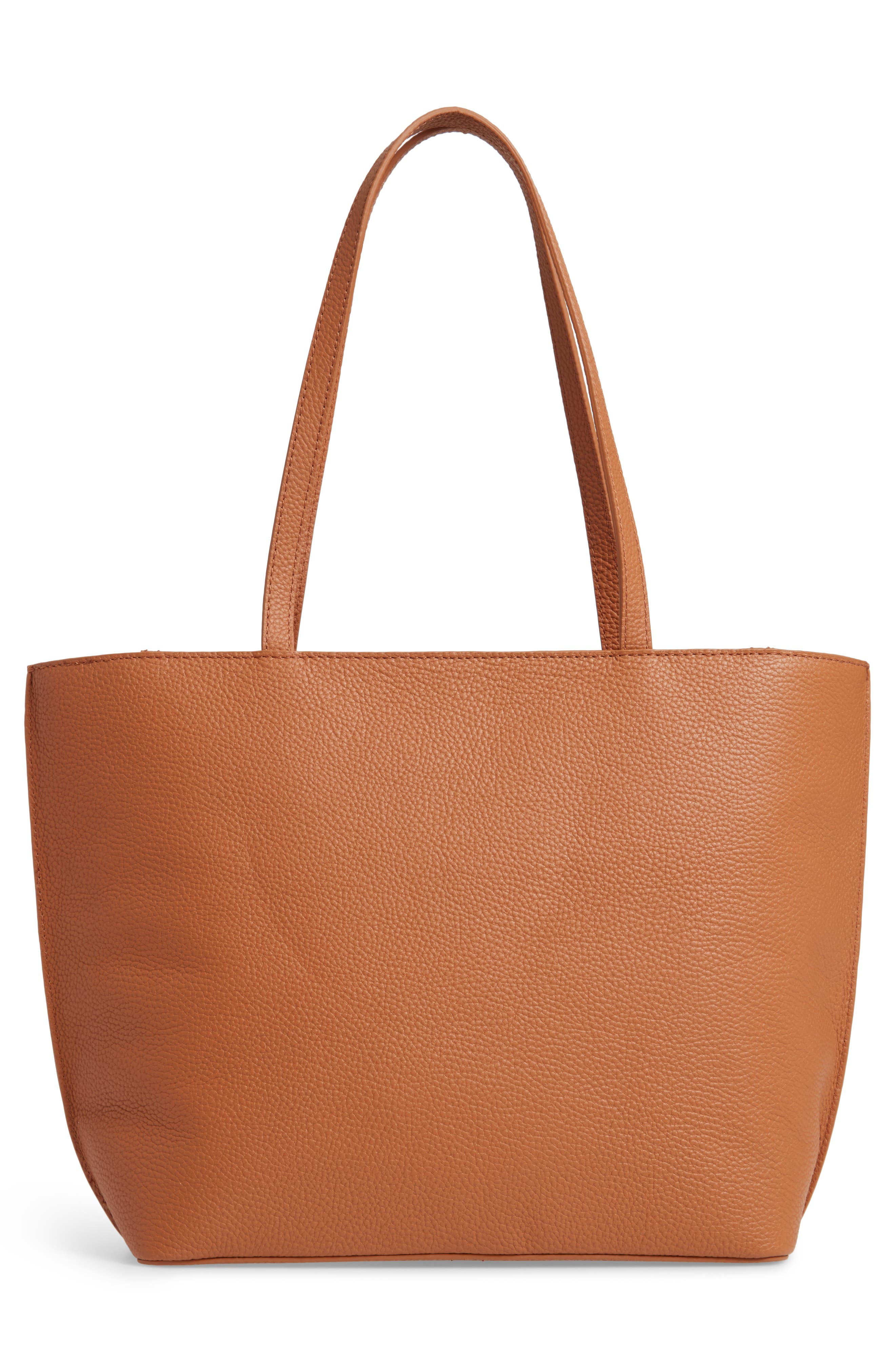 Diiana Soft Knot Detail Leather Shopper, Alternate, color, TAN