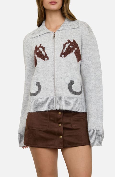 Horse Jacquard Cardigan