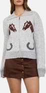 Blu Pepper Horse Jacquard Cardigan