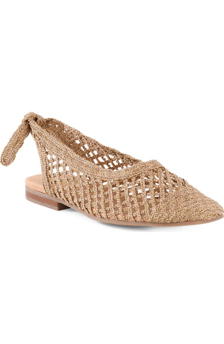 Seychelles Birdie Woven Flat, Main, color, Gold