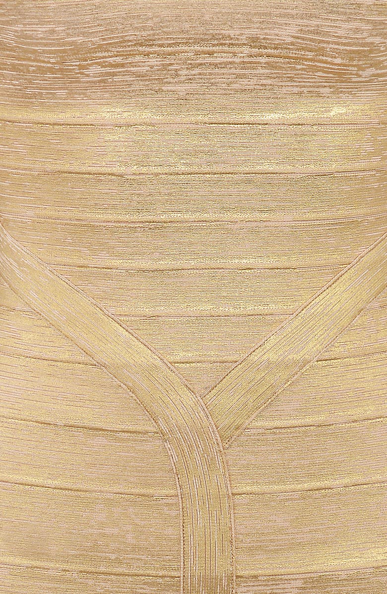 HOUSE OF CB The Supermodel Halter Neck Bandage Minidress, Alternate, color, Gold Foil
