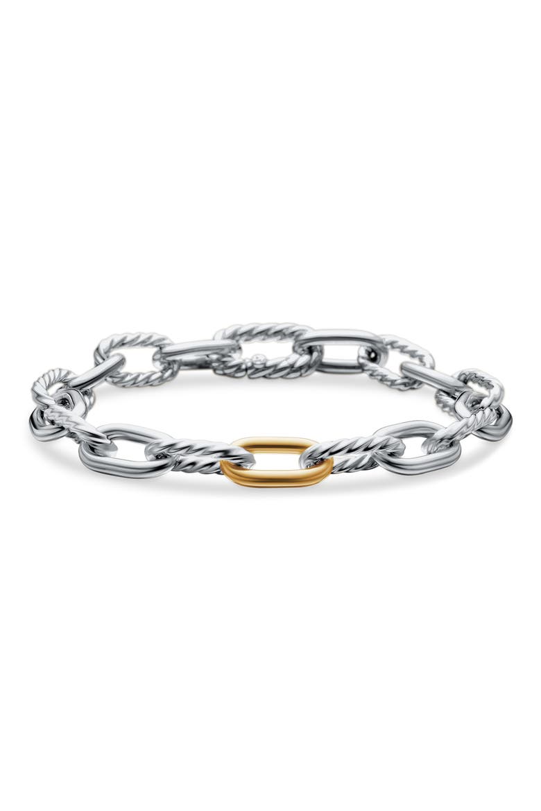 DY Madison Chain in Sterling Silver with 18K Gold Bracelet, 8.5mm, Main, color, SILVER 18K YELLOW GOLD