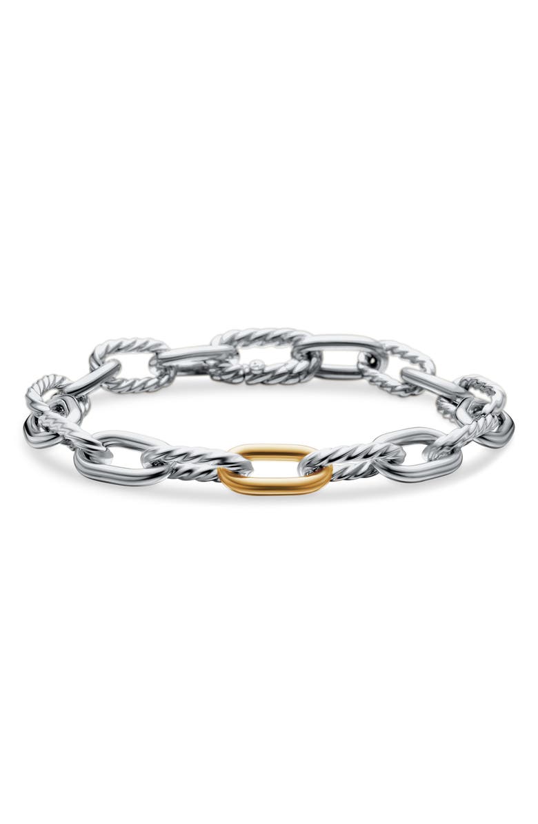 David Yurman DY Madison Chain in Sterling Silver with 18K Gold Bracelet, 8.5mm, Main, color, Silver 18K Yellow Gold