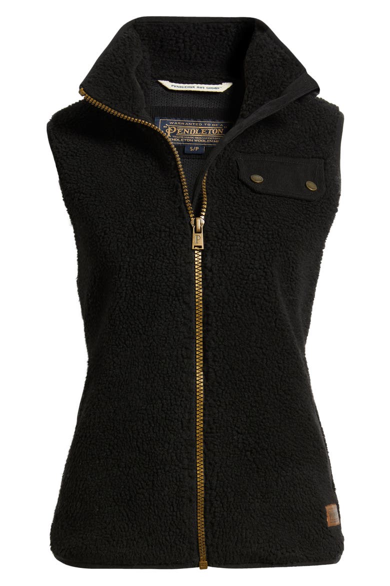 Laurel Fleece Vest, Alternate, color, BLACK