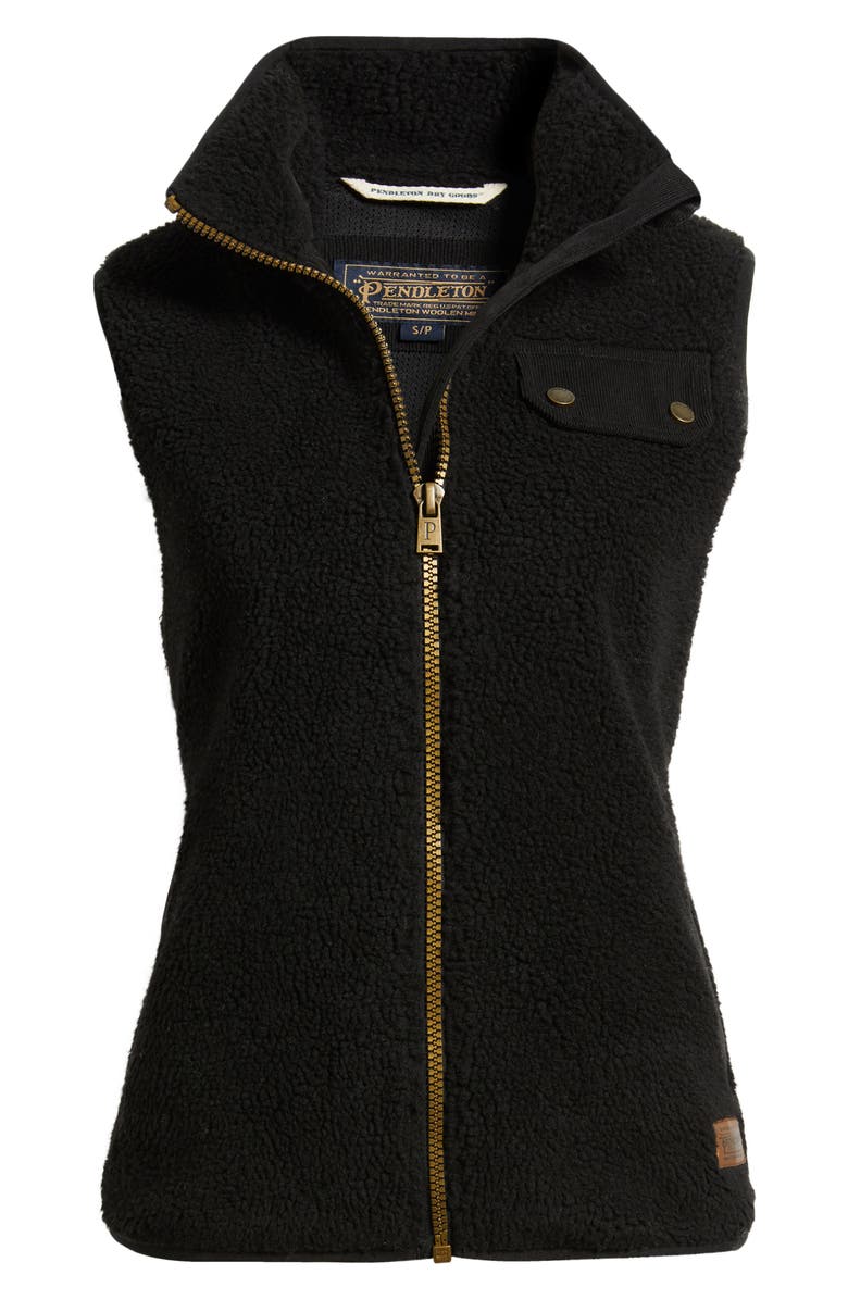 Pendleton Laurel Fleece Vest, Alternate, color, Black