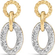 Haus of Brilliance Gold Vermeil 1/10 Cttw Diamond Oval Link Earrings