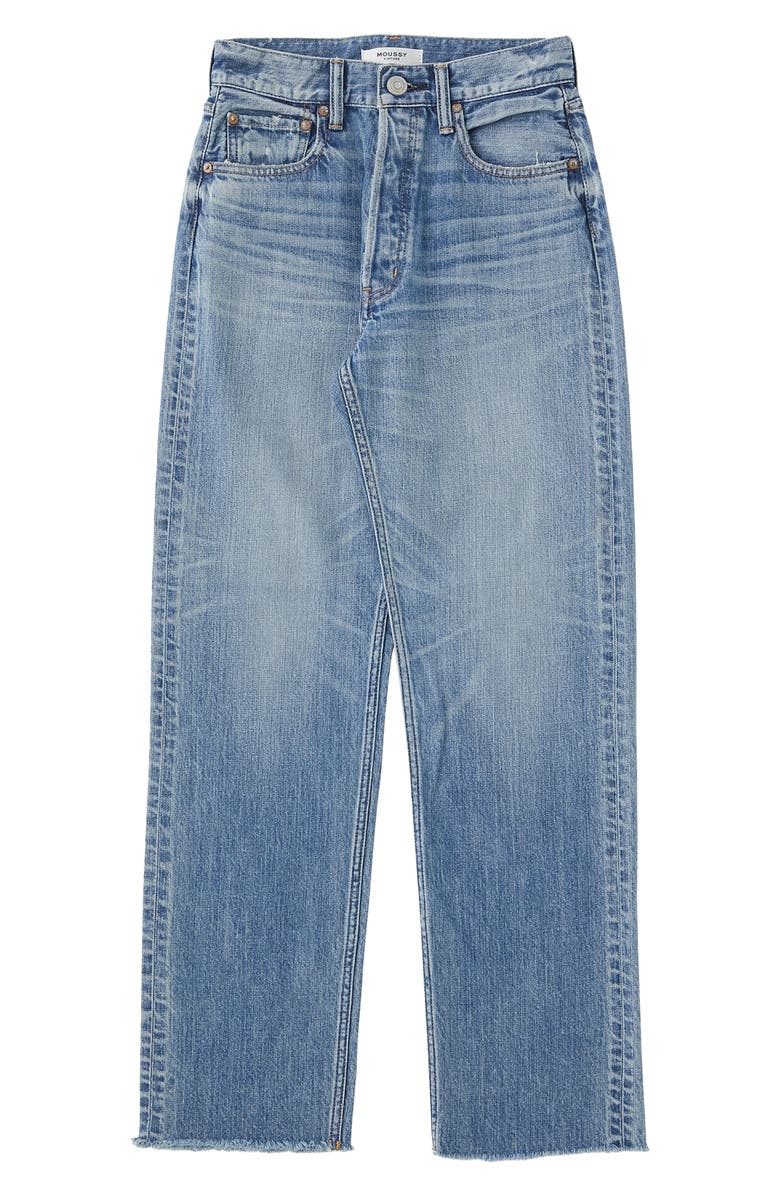 MOUSSY Olivia High Waist Wide Leg Jeans, Main, color, Blue