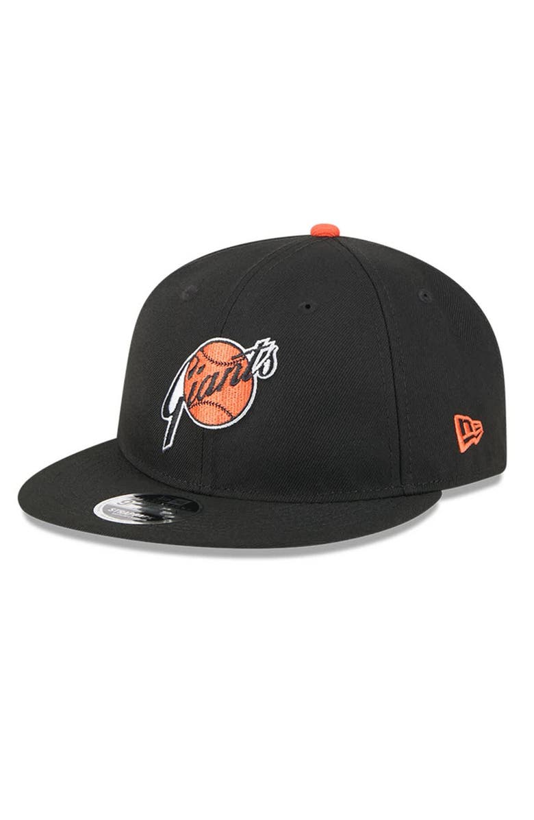 New Era Men's New Era Black San Francisco Giants Baseball Hall of Fame Retro Crown 9FIFTY Adjustable Hat, Alternate, color, Black