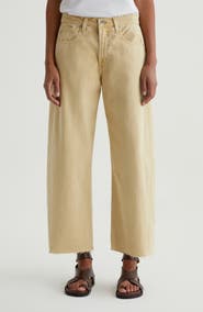 AG Hattie Raw Hem High Waist Crop Barrel Jeans