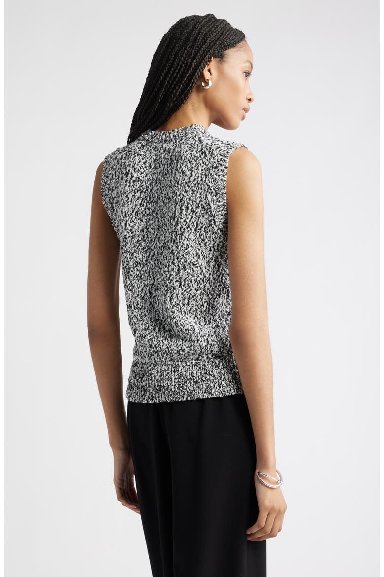 Marled Crewneck Sweater Vest, Alternate, color, BLACK-IVORY MARL