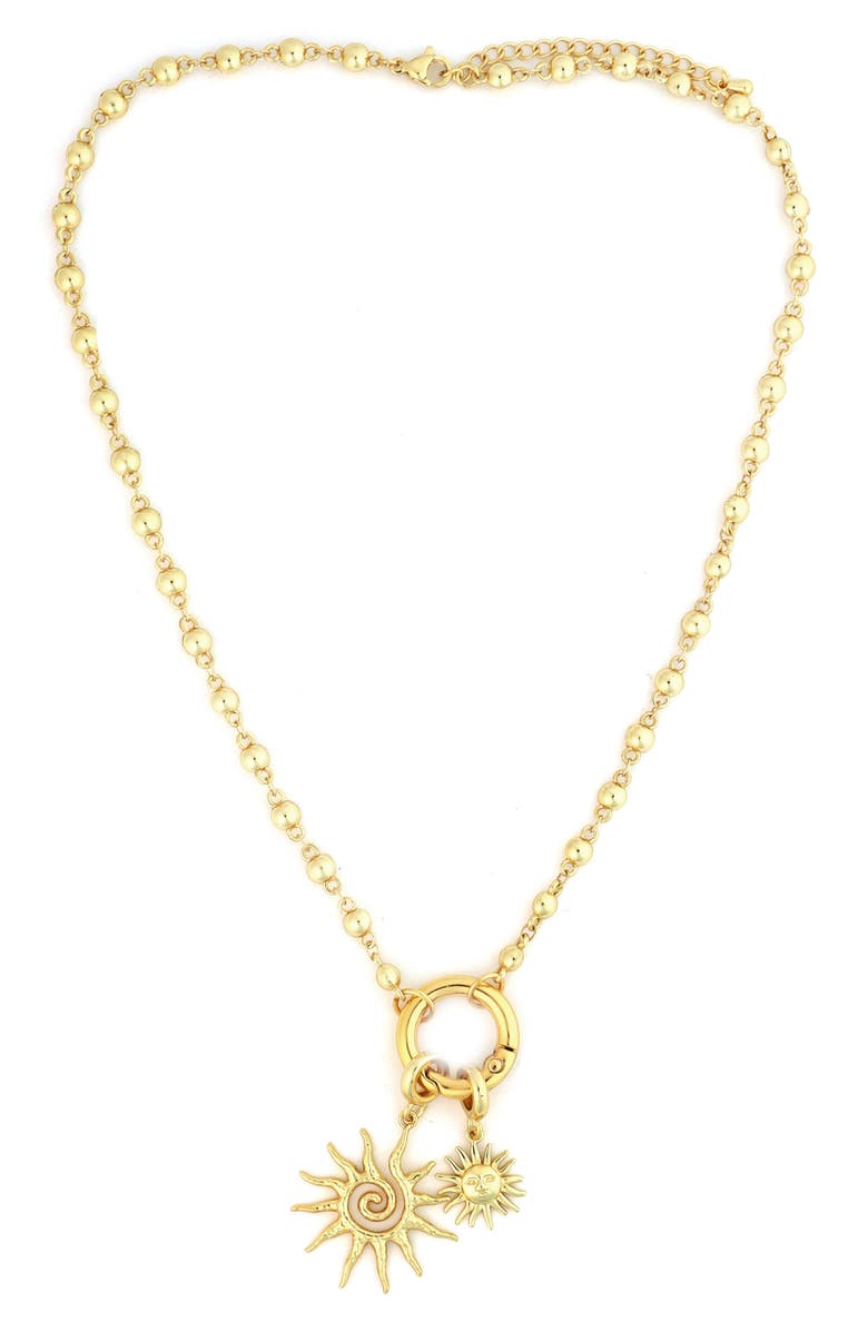 Panacea Sunburst Pendant Necklace, Main, color, 