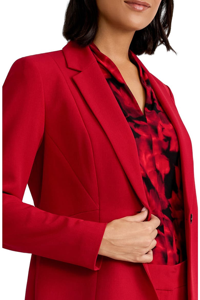 One-Button Blazer, Alternate, color, FIRE RED