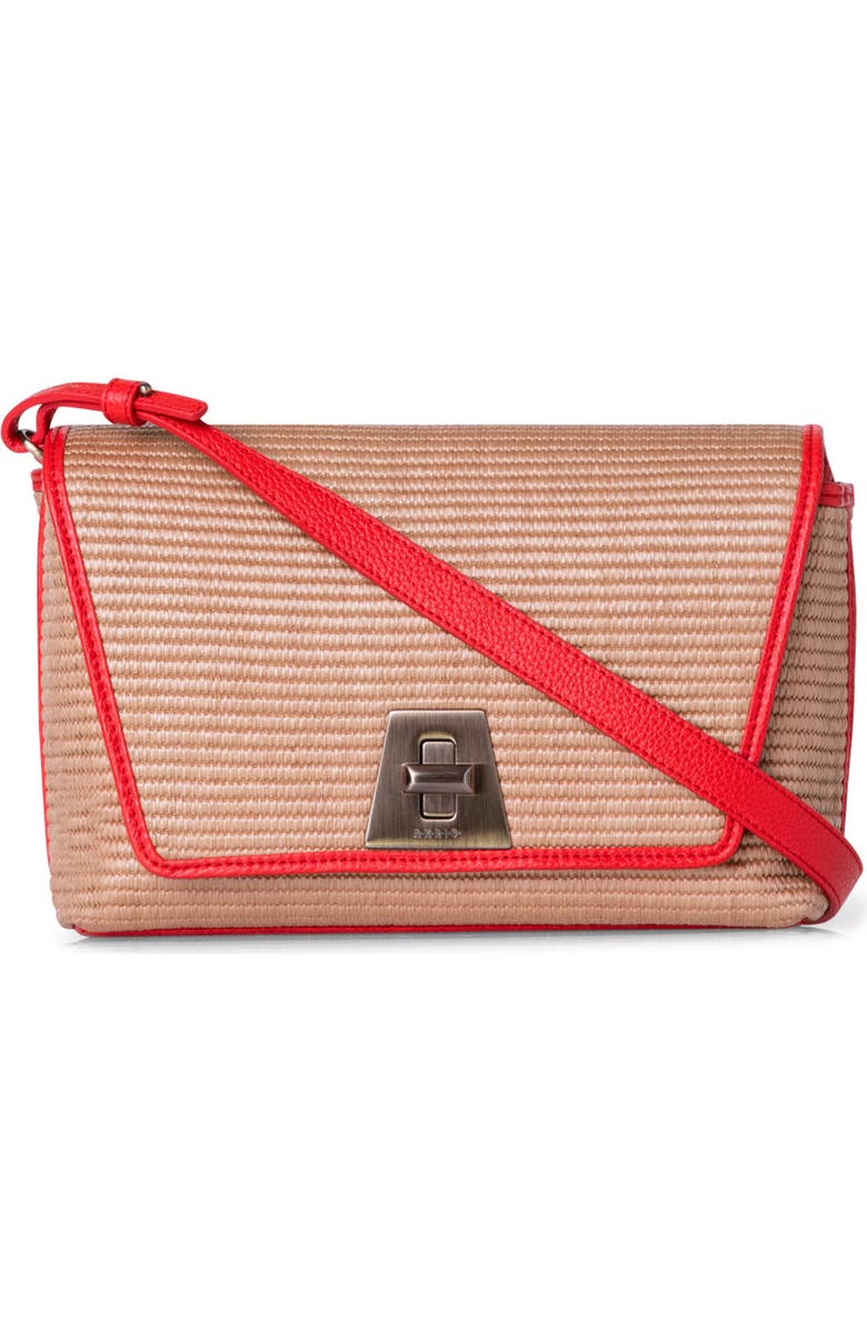 Akris Small Anouk Woven Raffia Crossbody Bag, Main, color,