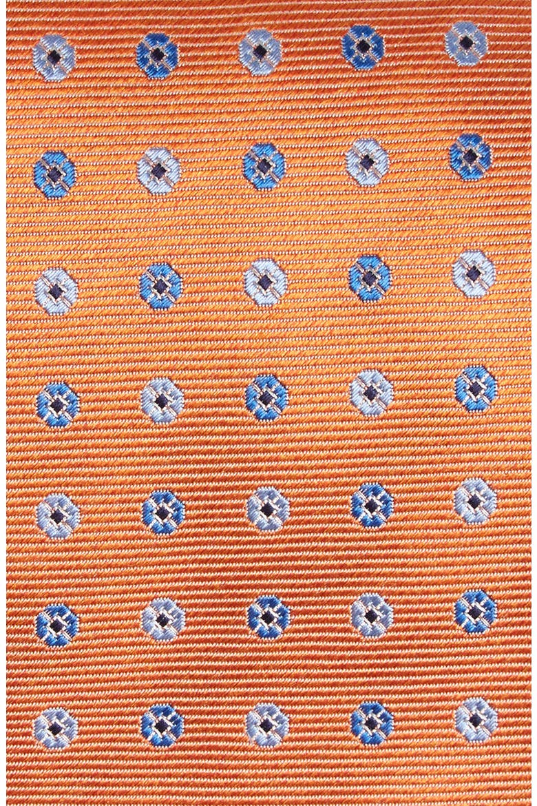 Medallion Silk Tie, Alternate, color, ORANGE