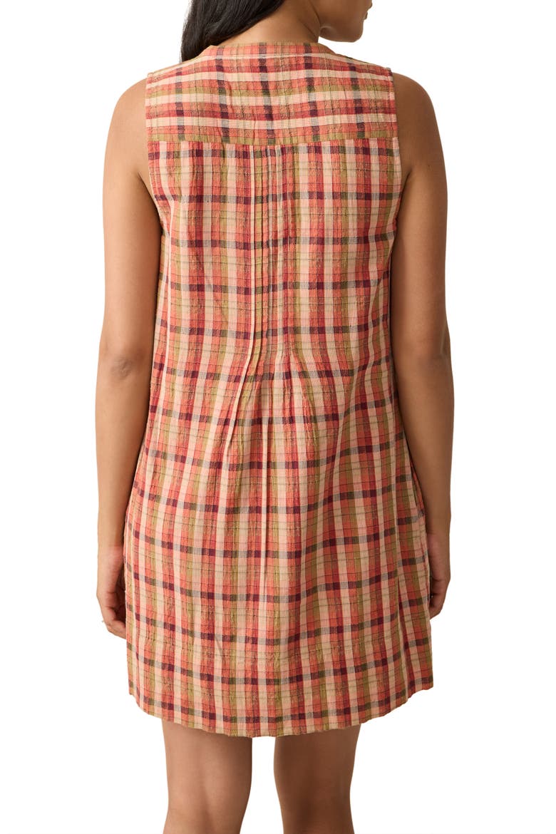 Isha Plaid Sleeveless Organic Cotton Minidress, Alternate, color, SUNSET GINGHAM