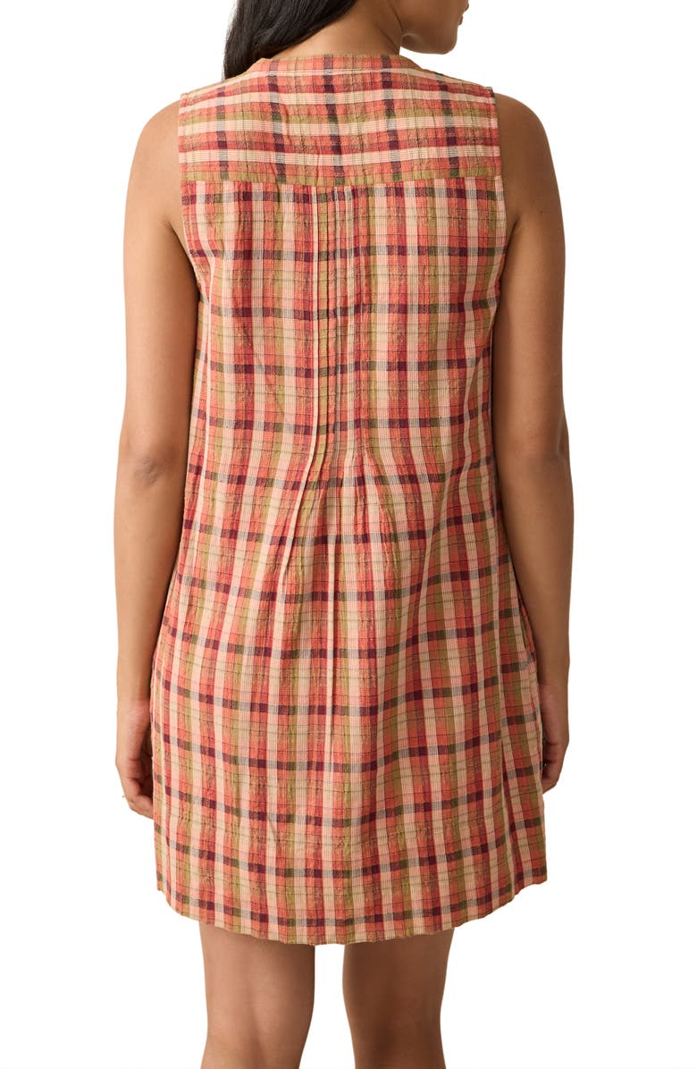 Faherty Isha Plaid Sleeveless Organic Cotton Minidress, Alternate, color,