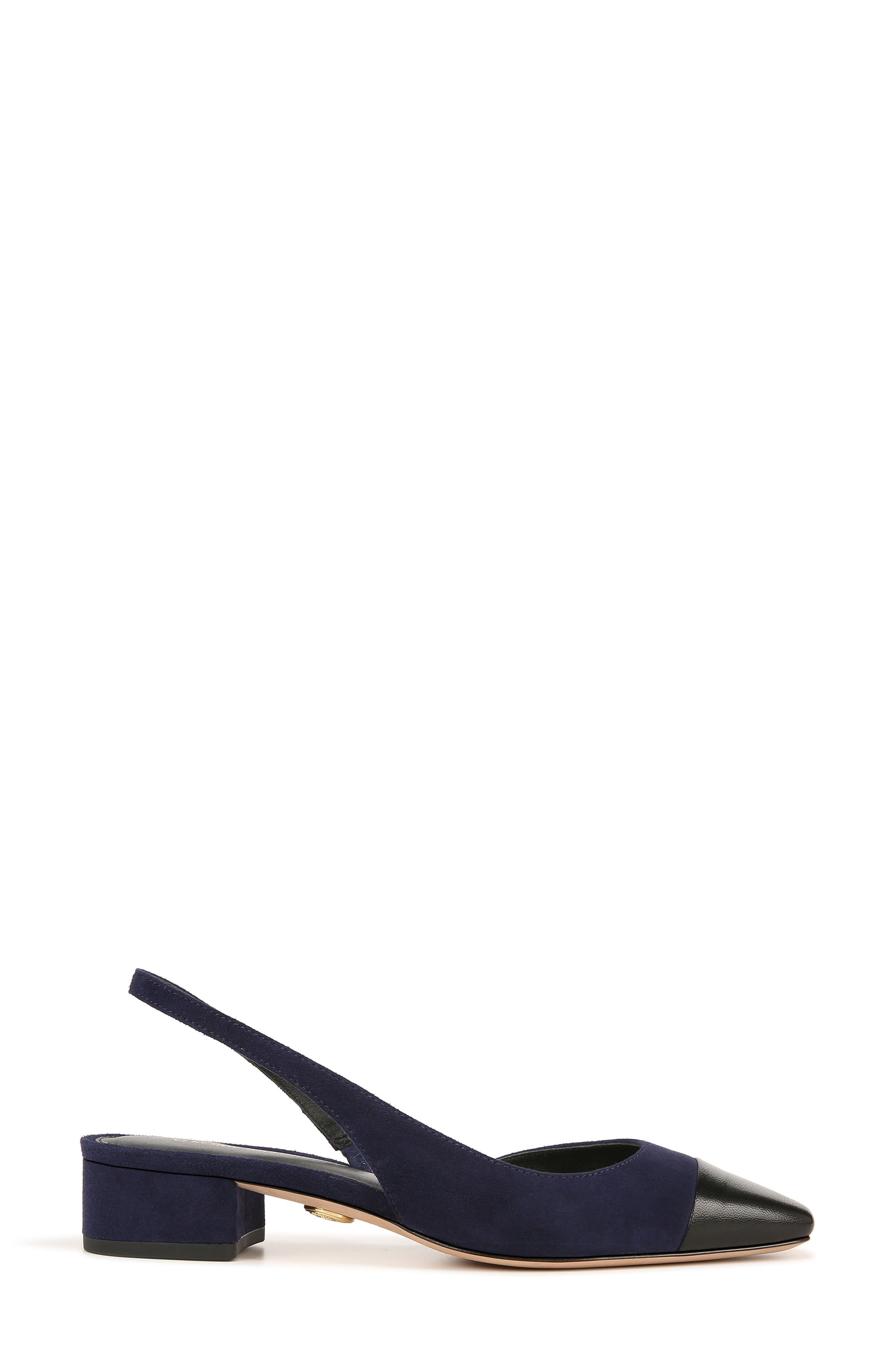 Cecile Half d'Orsay Slingback Pump, Alternate, color, INDIGO BLUE/ BLACK