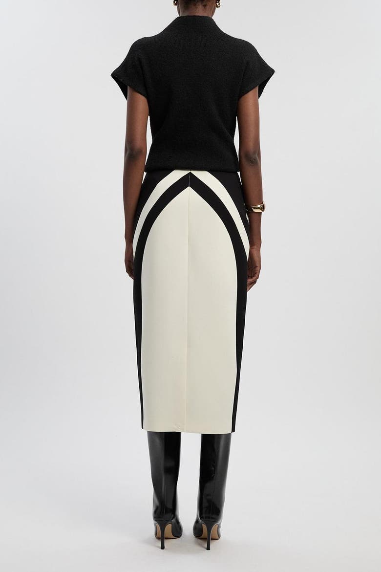 Colour Block Pencil Midi Skirt, Alternate, color, Mono