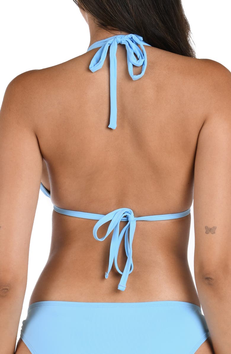 La Blanca Island Goddess Halter Bikini Top, Alternate, color, Crystal Blue