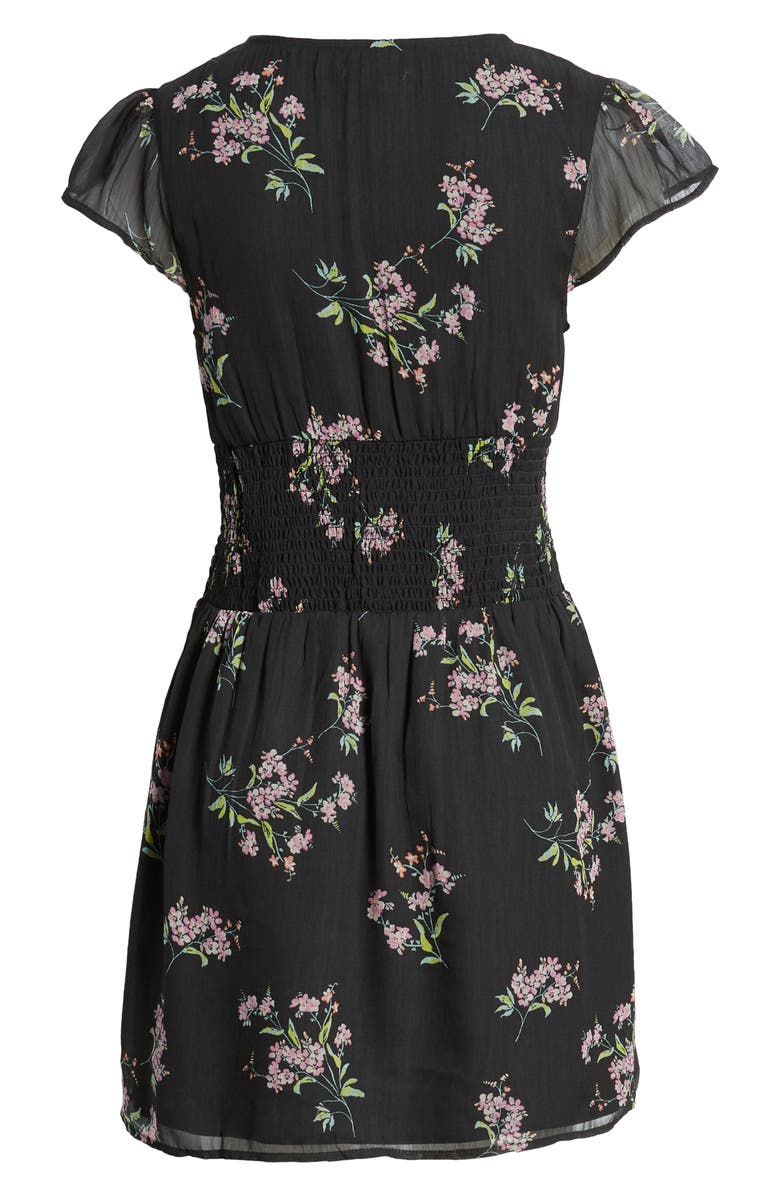 BP. Smocked Waist Chiffon Minidress, Alternate, color, 