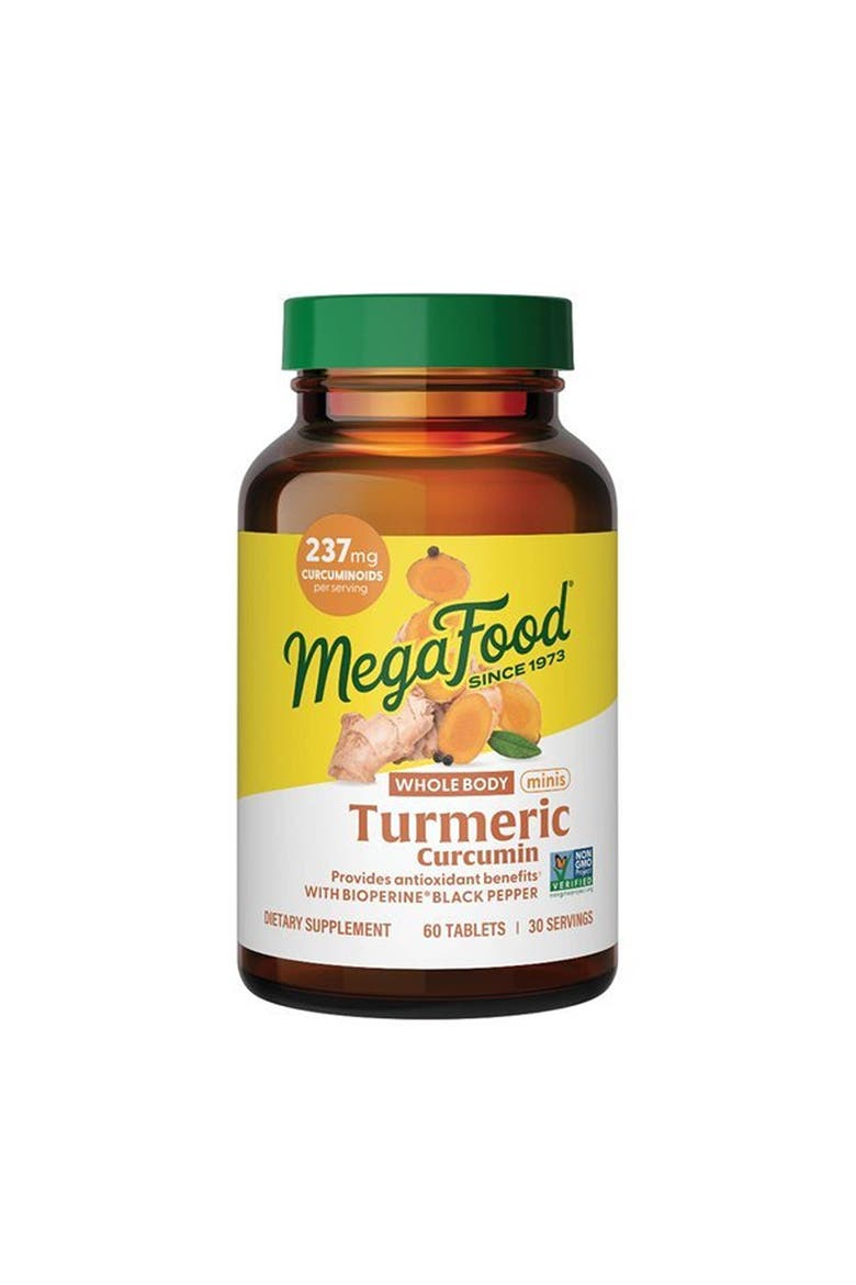 Whole Body Turmeric Curcumin Supplement with Black Pepper, Vegan, Non-GMO, 60 Mini Tablets, Main, color, None