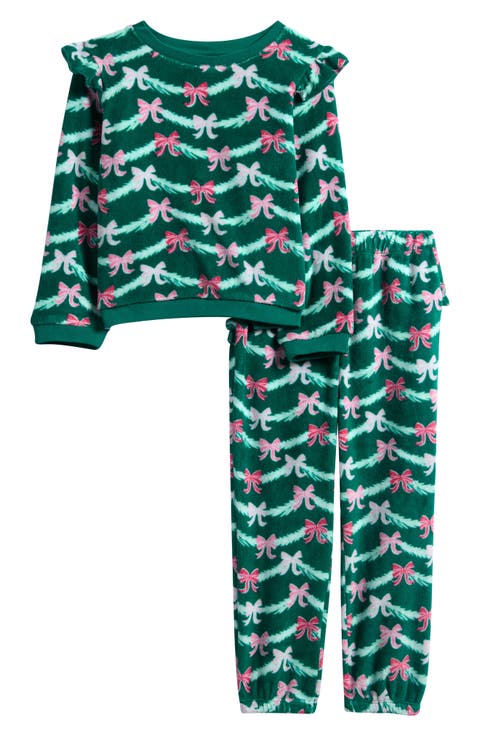 Emerald Tinsel Tidings Velour Top & Pants Set (Baby & Toddler)