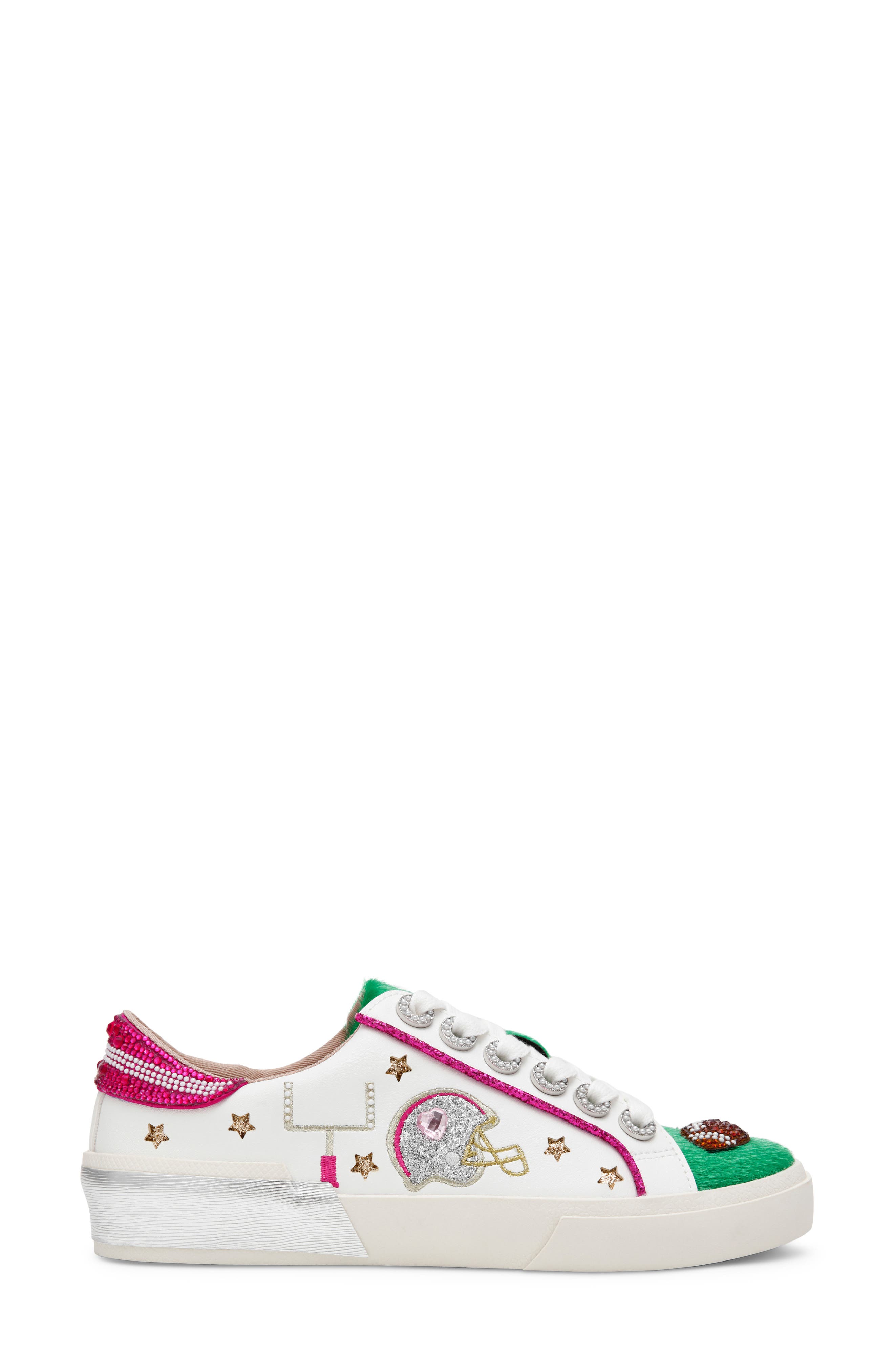 Hayes Football Embroidery Faux Calf Hair Sneaker, Alternate, color, FOOTBALL MULTI