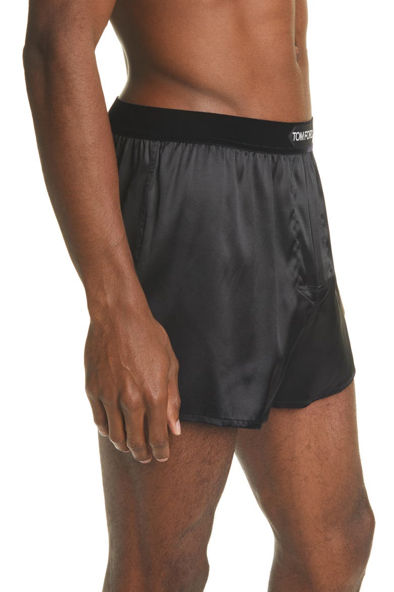 Stretch Silk Boxers, Alternate, color, BLACK