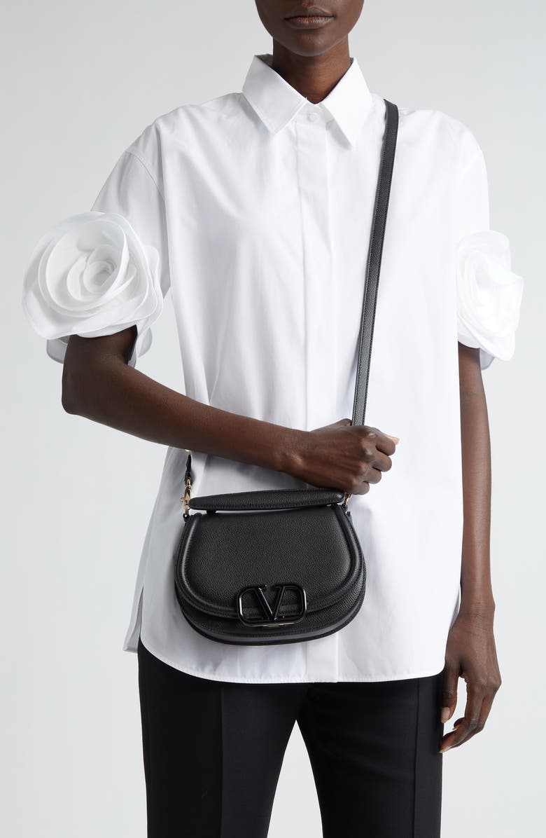 Valentino Garavani VSling Leather Saddle Bag, Alternate, color,