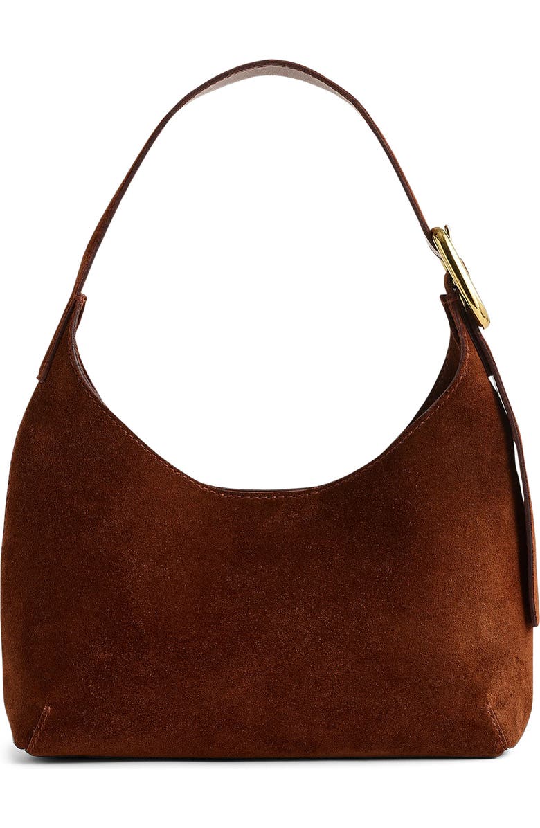 Madewell The Sculptural Buckle Suede Shoulder Bag, Main, color,