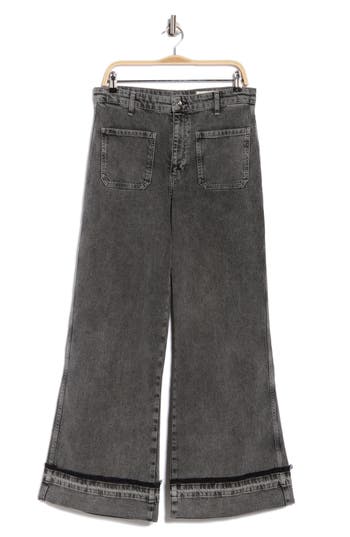 Rag & Bone Melina Patch Pockets Wide Leg Jeans In Gray