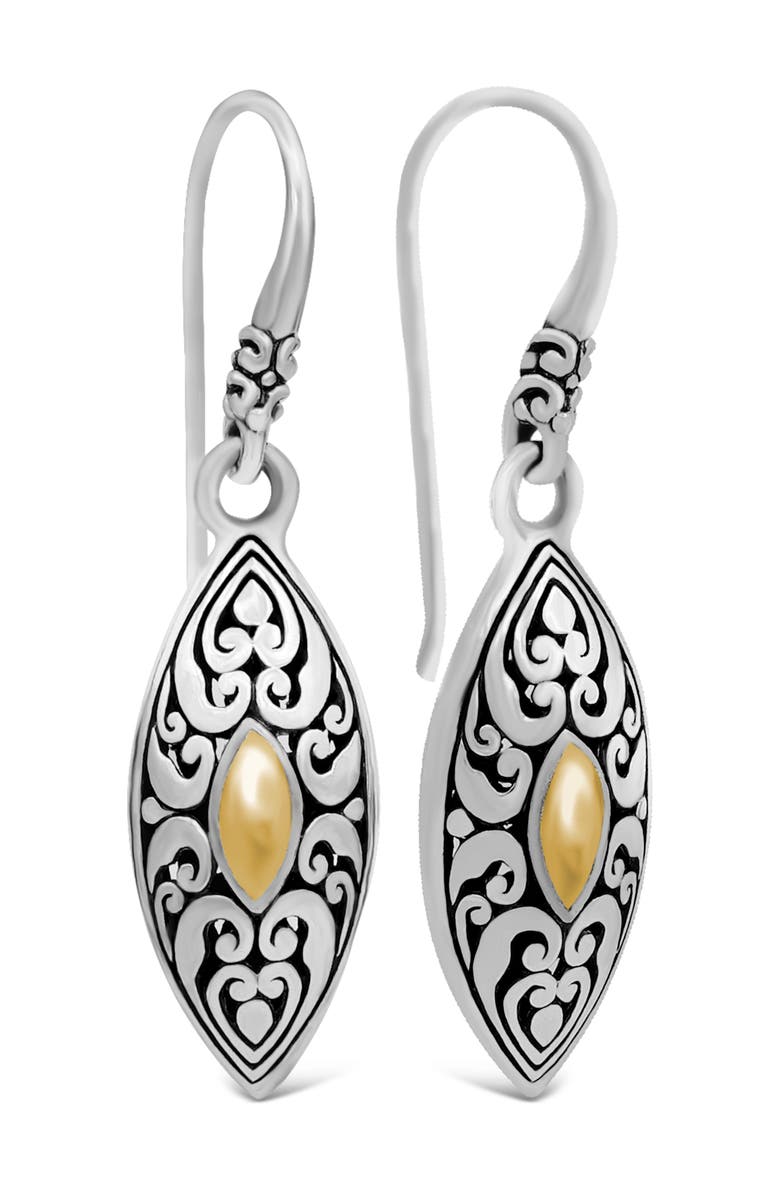 DEVATA Angel Eyes Earrings in Sterling Silver and 18K Gold, Main, color, Silver