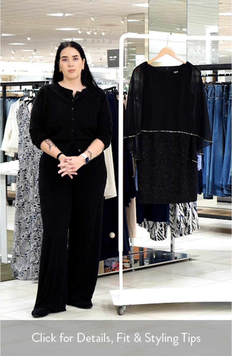Glitter Long Sleeve Cocktail Dress, sales video thumbnail