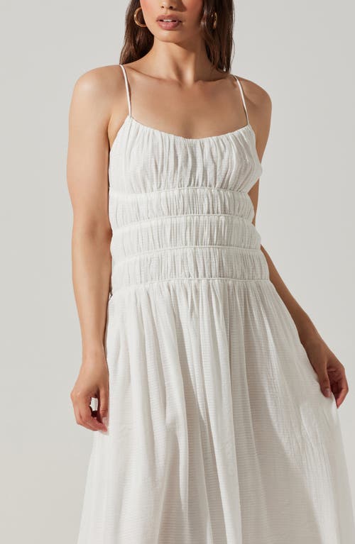 Astr The Label Andrina Shirred Maxi Sundress In White