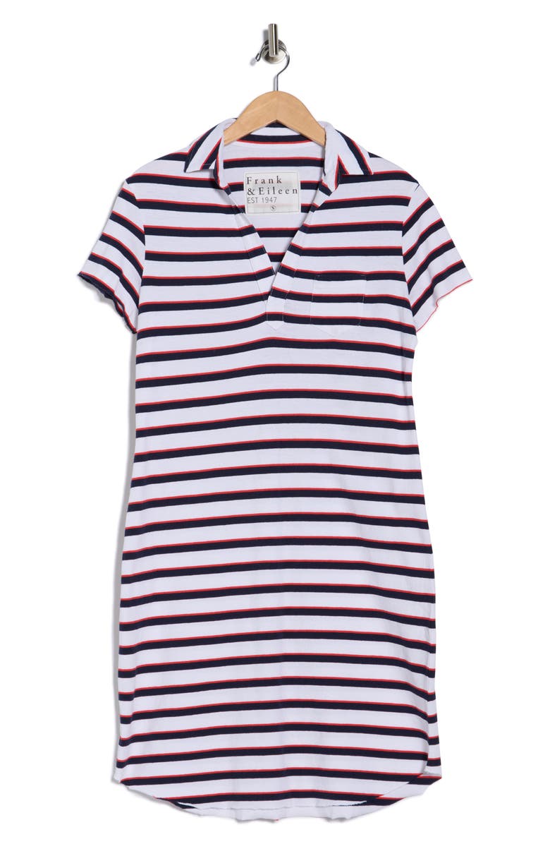 Frank & Eileen Lauren Polo Dress, Alternate, color, Red Navy / White