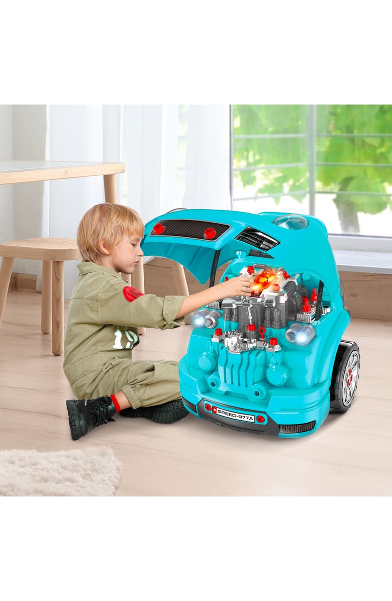 Qaba Mechanic Kids Truck Engine Toy Set, Alternate, color, Teal