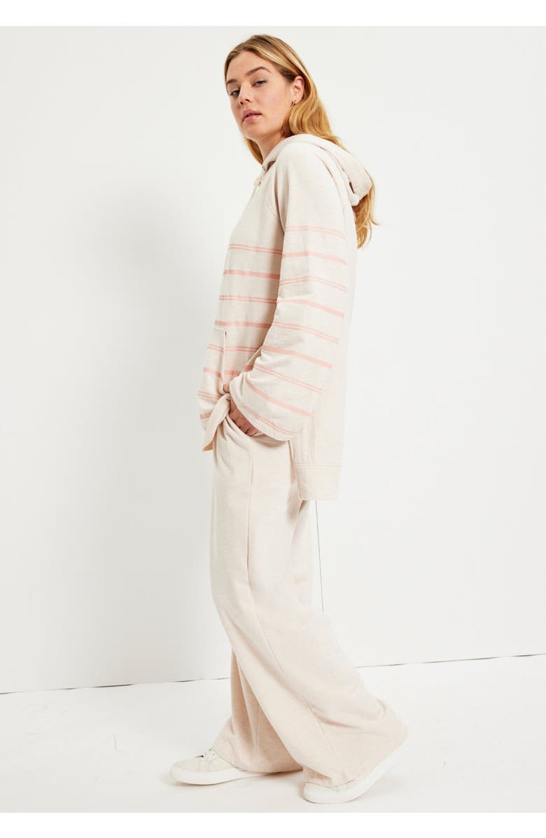 June + Vie Bell-Sleeve French Terry Sweatshirt, Alternate, color, Black Horizontal Stripe