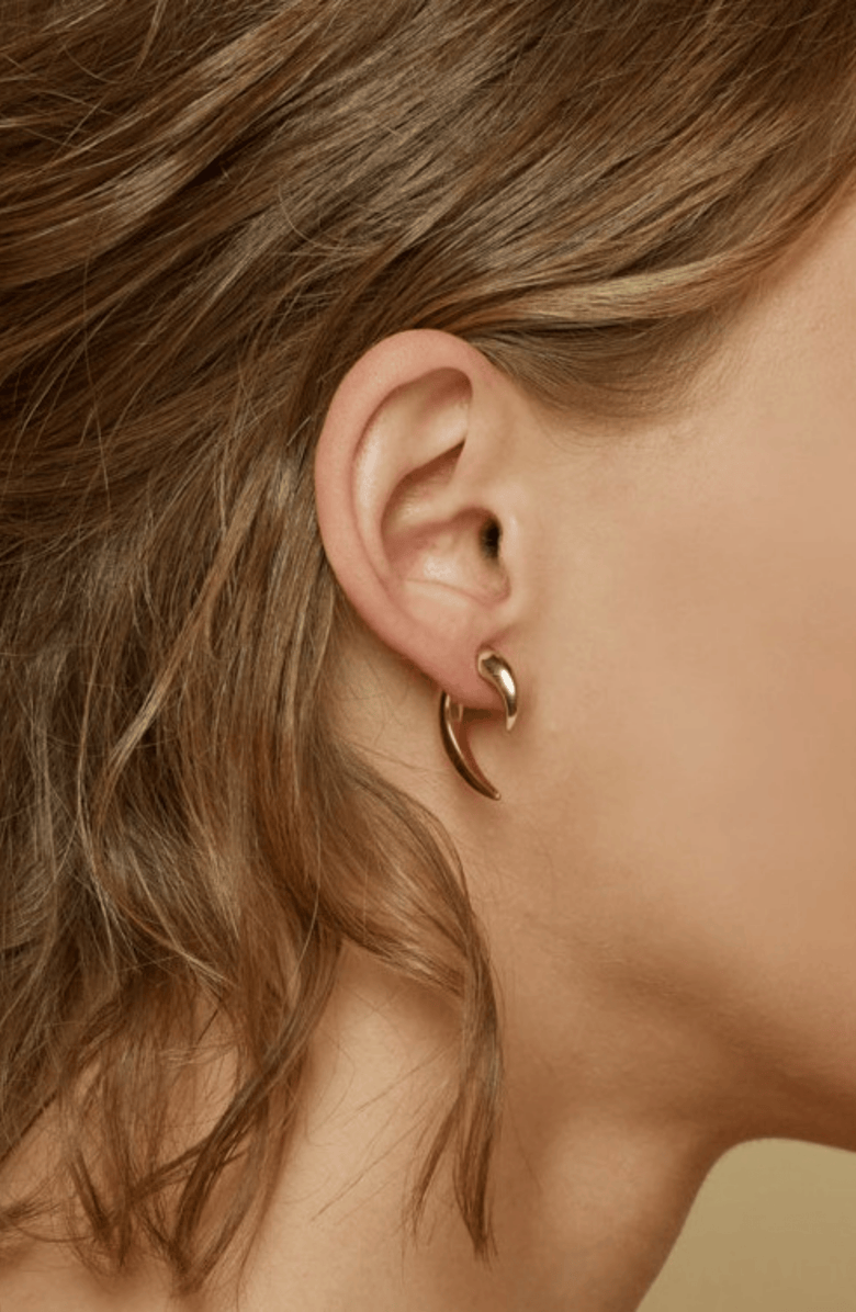 Bearfruit Jewelry 14k Gold Plated Johanna Open Hoop Earring Jacket Holiday Gift Idea, Alternate, color, Gold