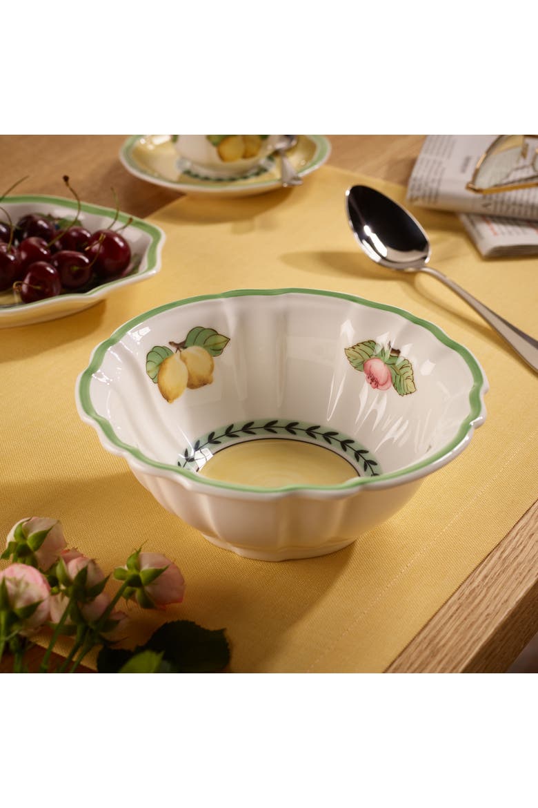 French Garden Fleurence Fluted Rice Bowl, Alternate, color, white