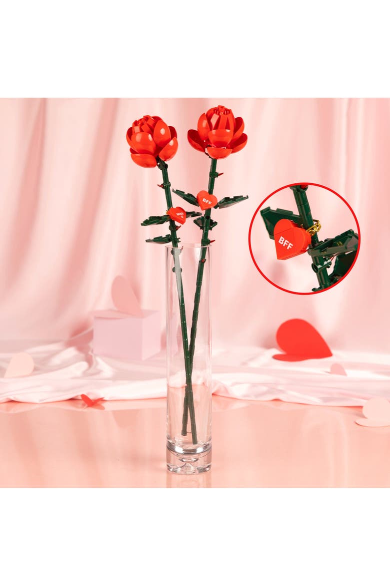 Bricktanicals Red Long Stem Rose Building Set, Alternate, color, Pink