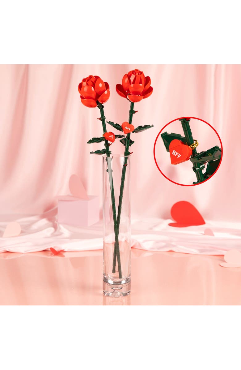 Brickcraft Bricktanicals Red Long Stem Rose Building Set, Alternate, color, Pink
