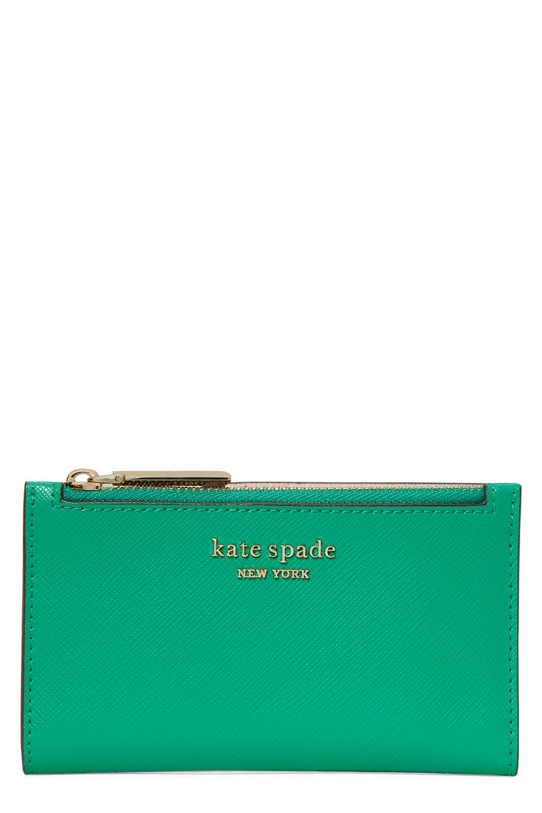 small spencer slim leather bifold wallet, Main, color, YUCCA