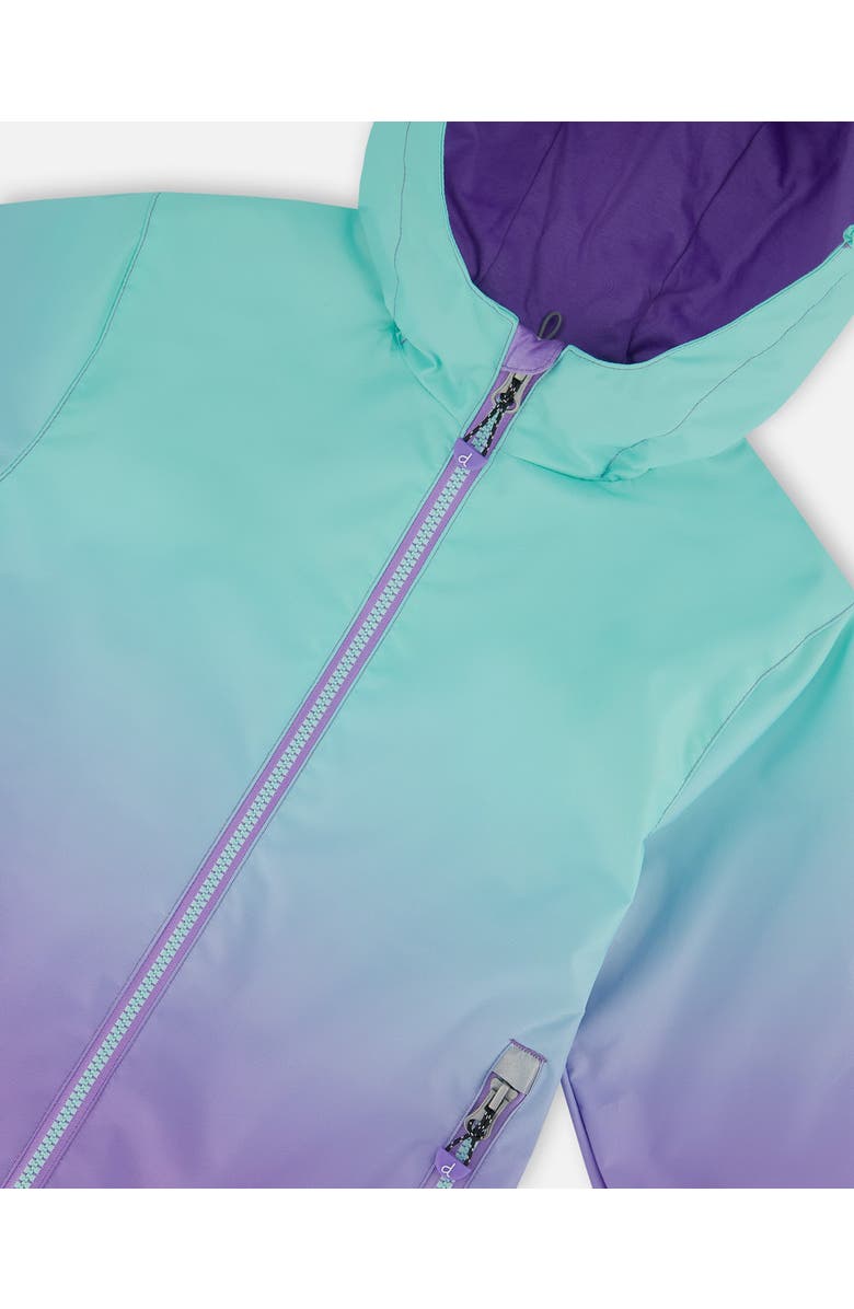 Deux par Deux Girl's 3-In-1 Mid-Season Outerwear Set Turquoise And Mauve Gradient, Alternate, color,