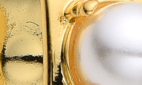 Eye Candy Los Angeles Valentine Imitation Pearl Huggie Hoop Earrings