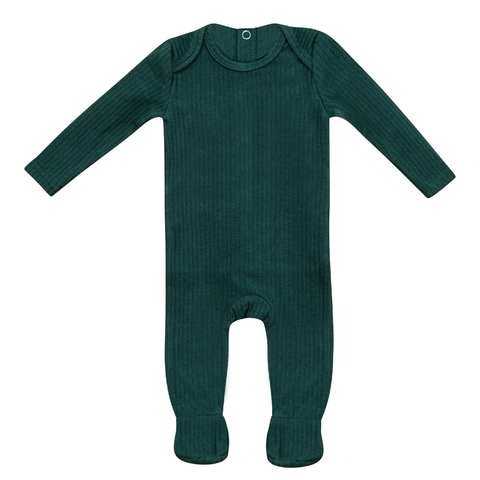 Round Neck Back Snap Ribbed Romper (Baby)